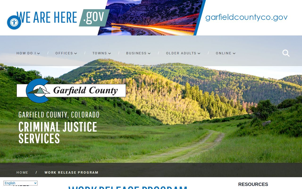 Garfield County work release program page