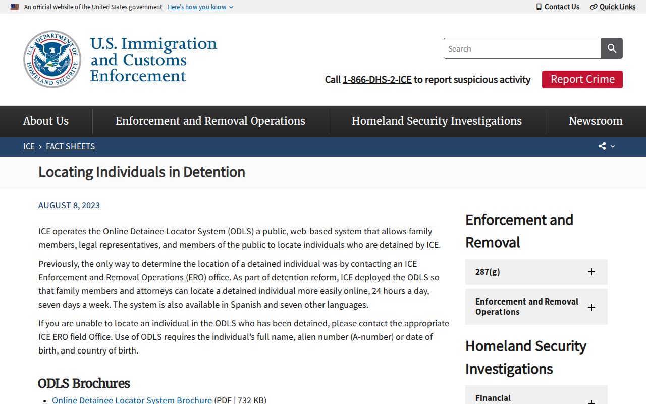ICE locating individuals factsheet for Garfield County release transfer checks
